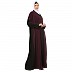 Dual color Loose Fit abaya - Cocoa bean-Black